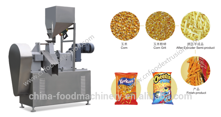 New corn curl kurkure extruder making machine with factory price 