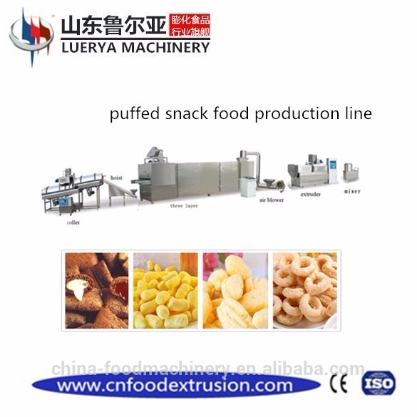Corn puff extruder processing line with namkeen making machine 