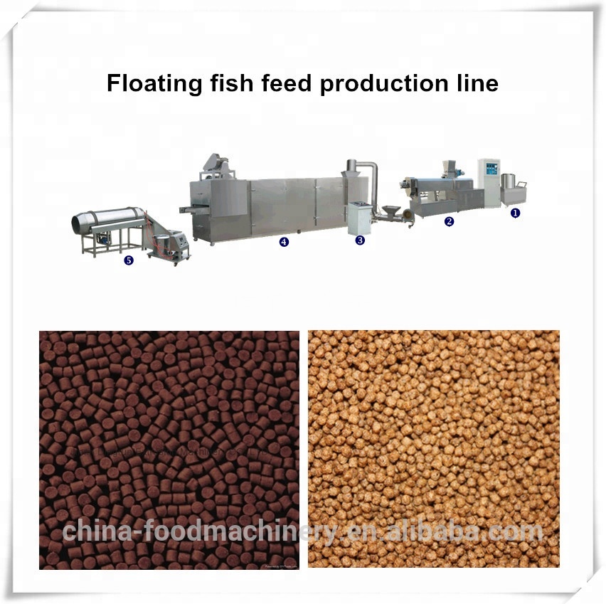 Floating fish feed pellet extruder machine price with processing line 